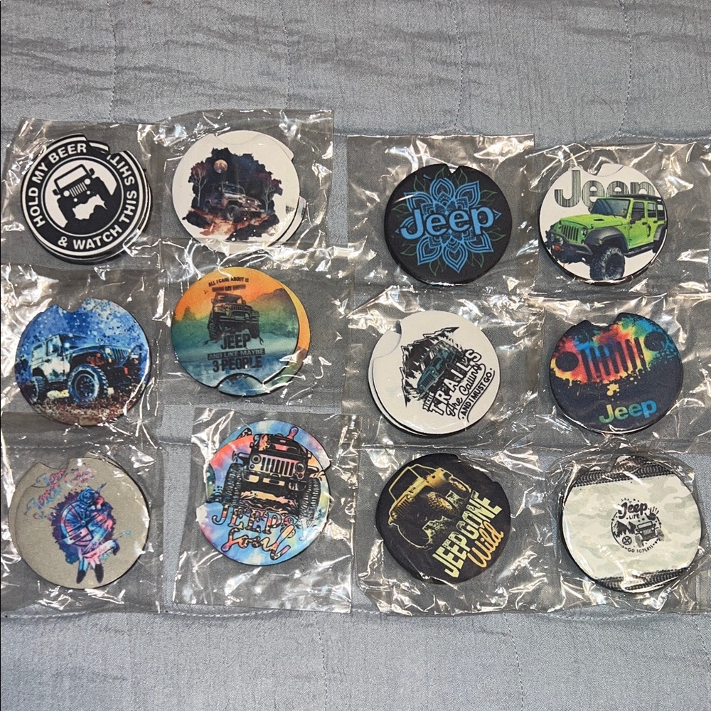 Jeep 🦩 Themed Custom Car Coaster Set - Pick One Design